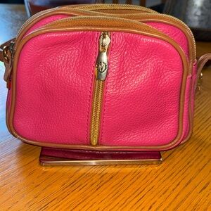 Valentina pink leather crossbody euc